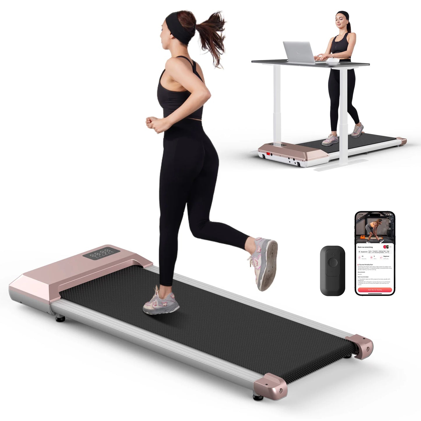 Superun 2.5HP Home Treadmill 2in1 Walking Fitness Machine LCD