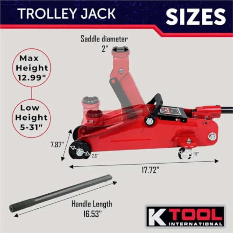SHXI 2 Ton Automotive Floor Jack With Jack Stands Professional