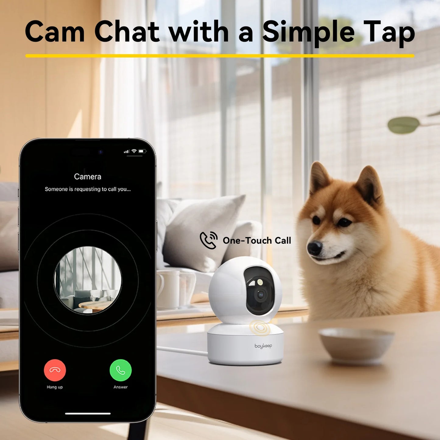 BoyKeep 2K Smart WiFi Security Camera with 360 Degree PTZ