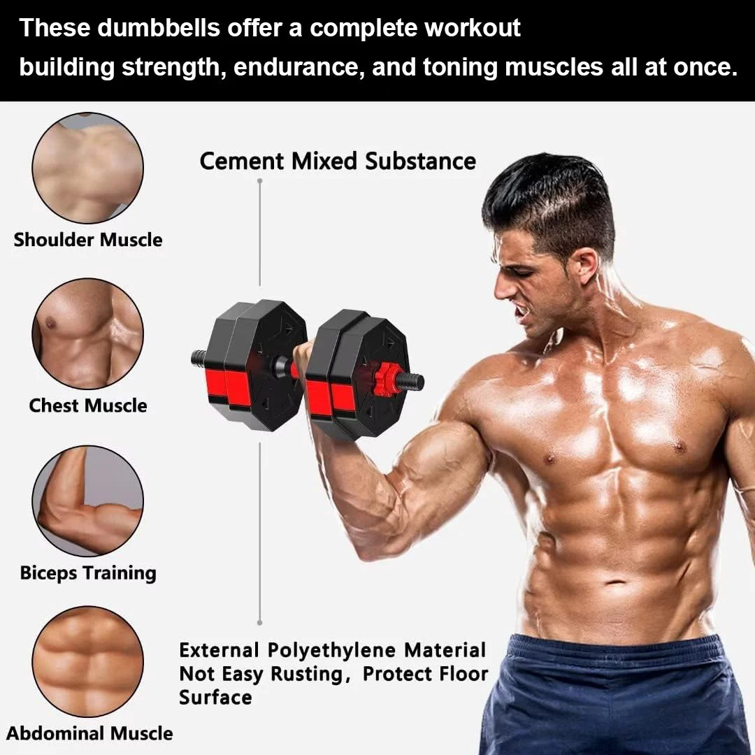 Adjustable Dumbbell to Barbell Fitness Set Anti Slip Grip