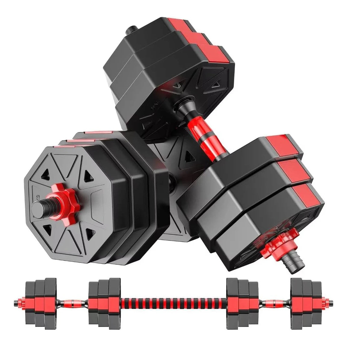 Adjustable Dumbbell to Barbell Fitness Set Anti Slip Grip