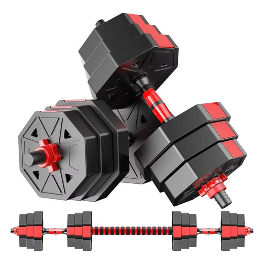 Adjustable Dumbbell to Barbell Fitness Set Anti Slip Grip