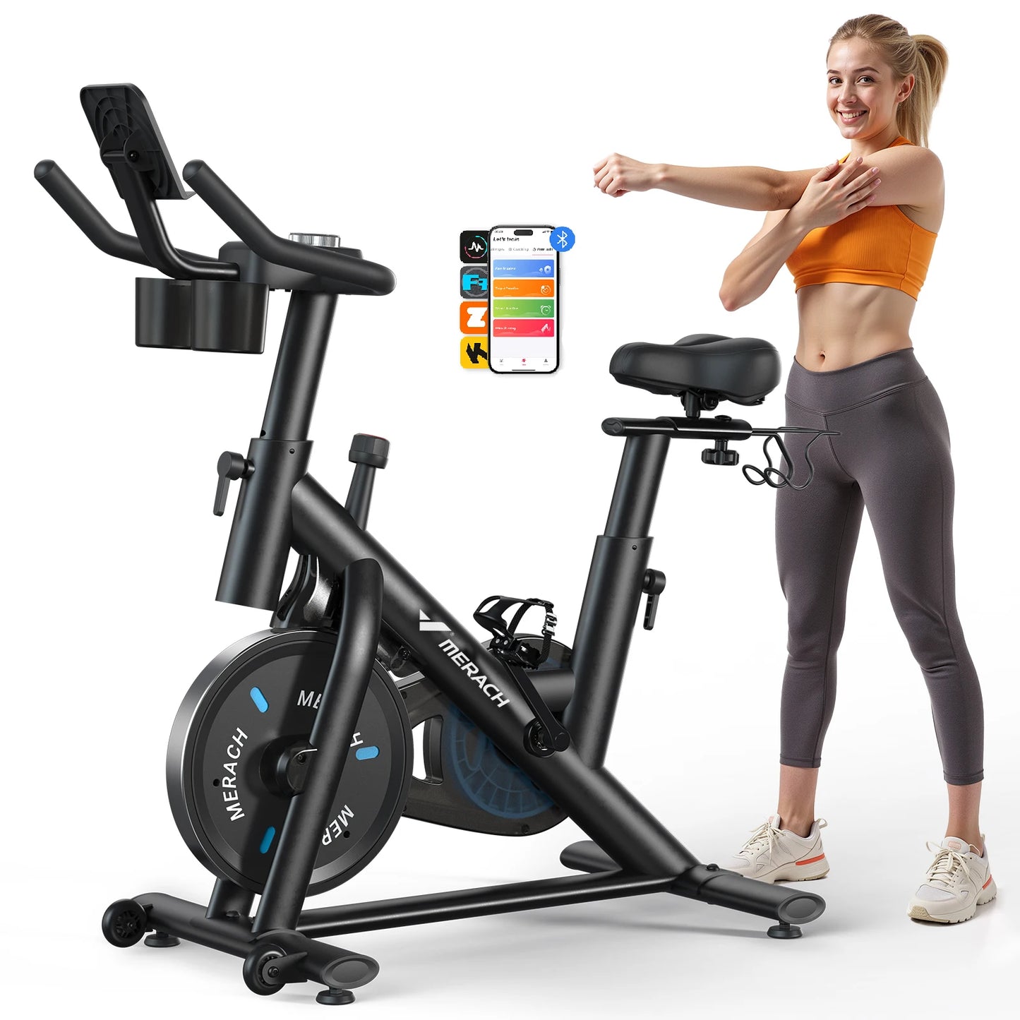MERACH Magnetic Stationary Bike With App And Indoor Cycling