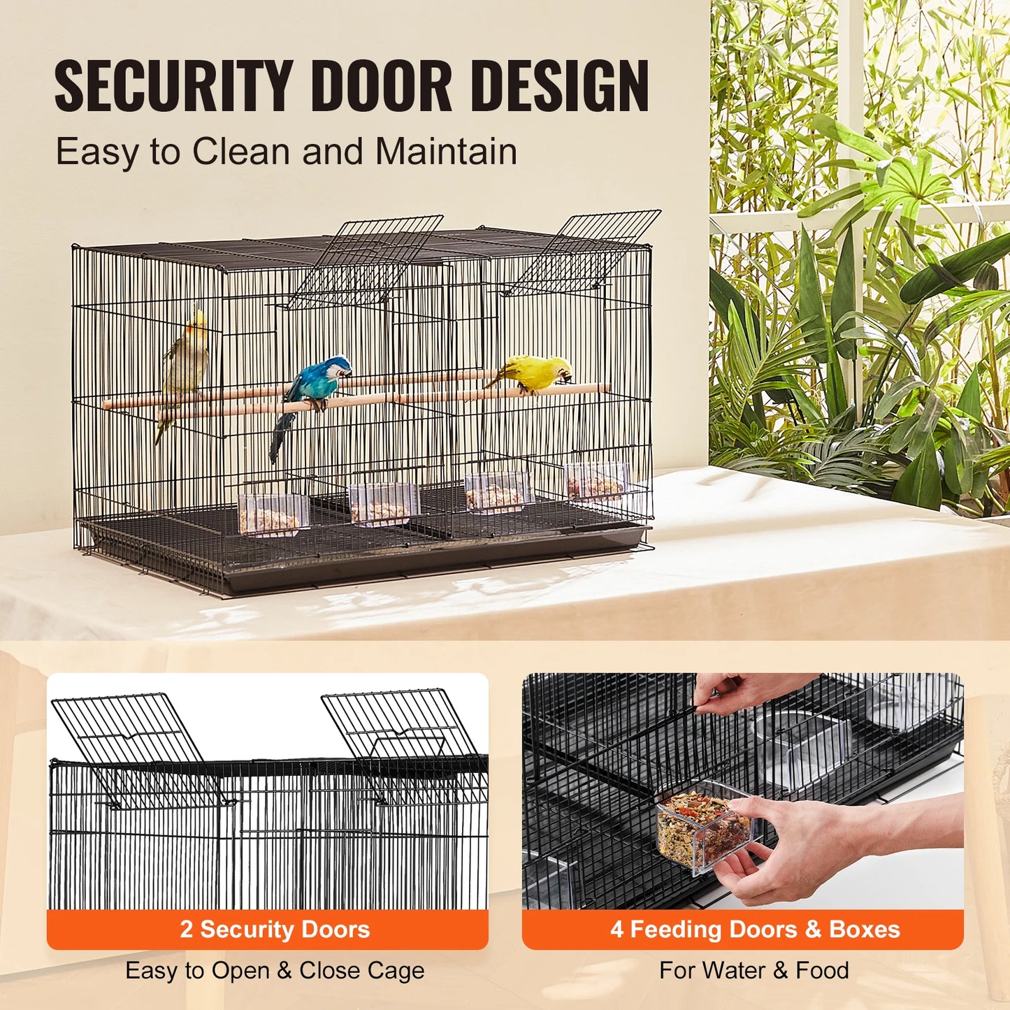 SucceBuy Stackable Divided Flight Bird Cage With Travel Handle Perch