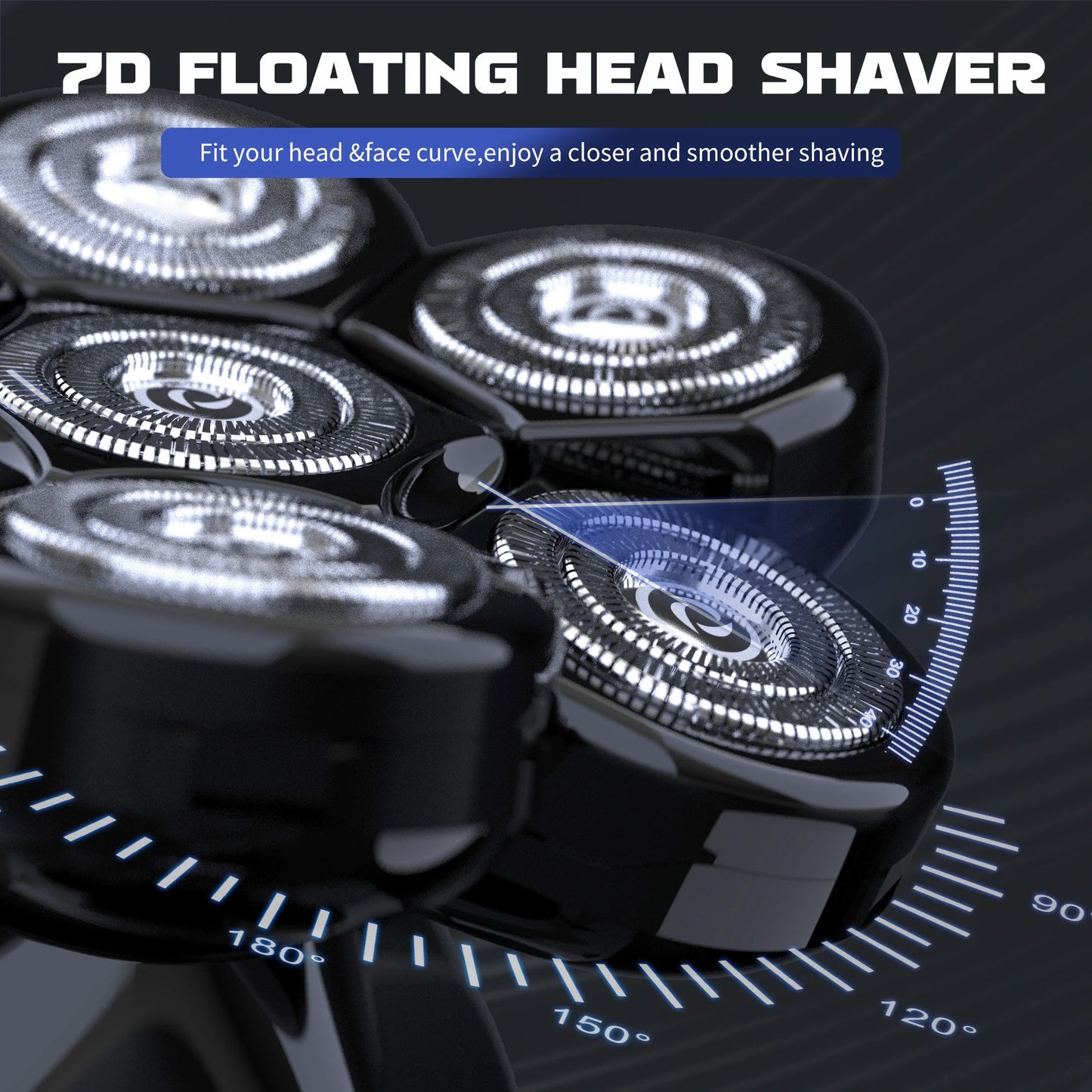 Sejoy 6in1 Head Shaver With Nose Hair Trimmer Grooming Kit