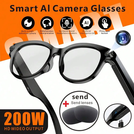 SENBONO AI Smart Glasses With 4K Video Camera And AI Translator