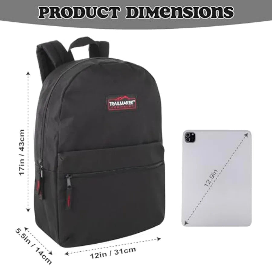 Unisex Nylon School Backpack With Adjustable Padded Straps