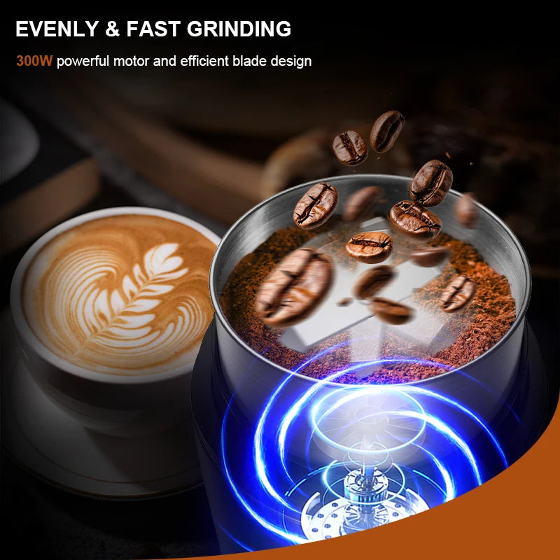 KIRAINAFLY 300W Coffee Grinder For Spices Herbs Grains
