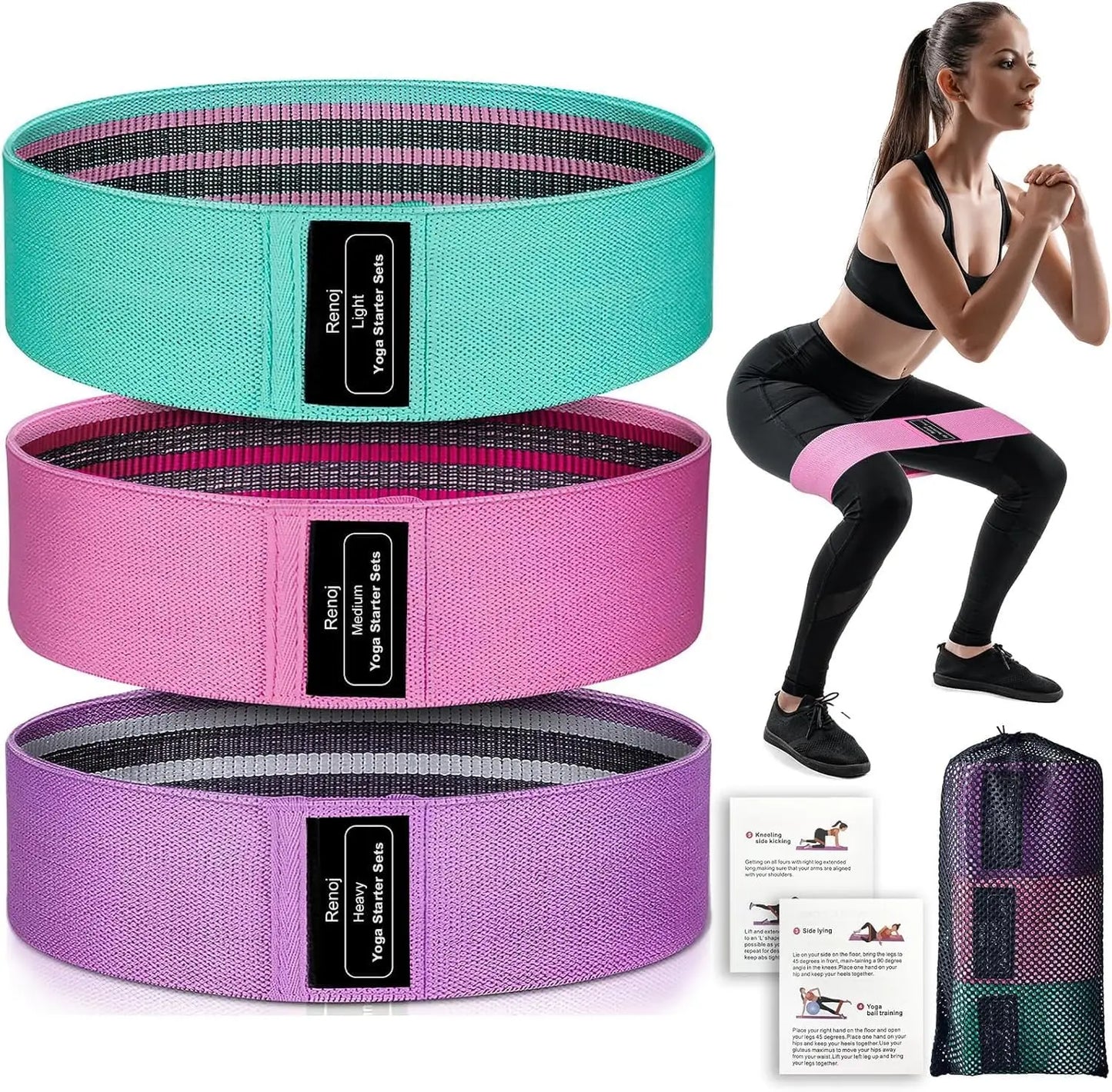 Resistance Bands Exercise Set For Pilates And Home Gym