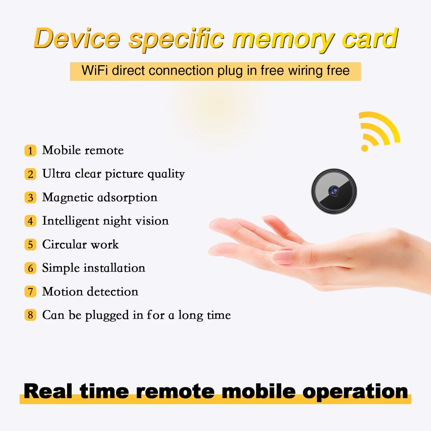 Wireless Surveillance Camera With Motion Detection Night Vision Cloud Storage