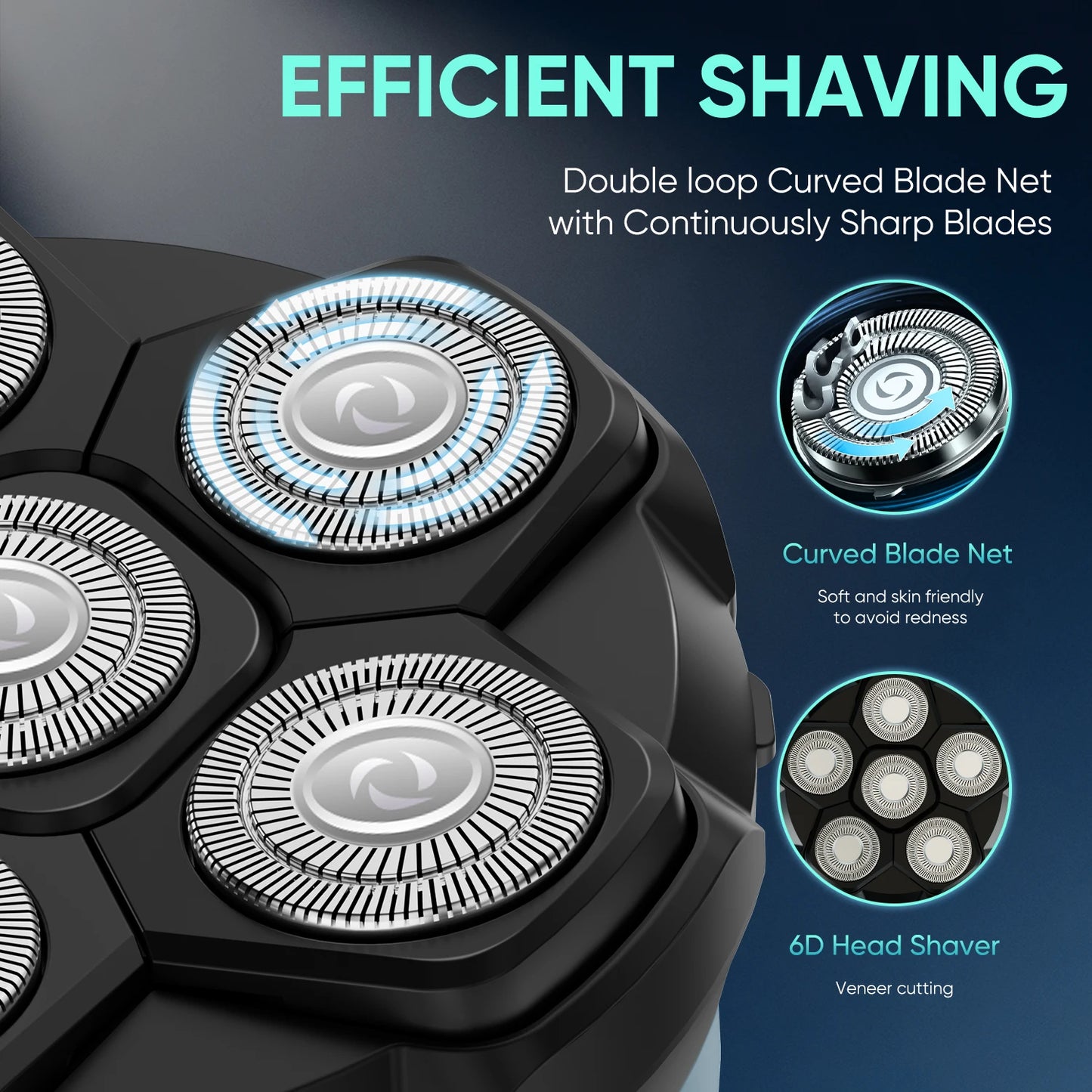 Solimpia 6D Magnetic Electric Razor For Bald Men Wet Dry Shaver Hypoallergenic