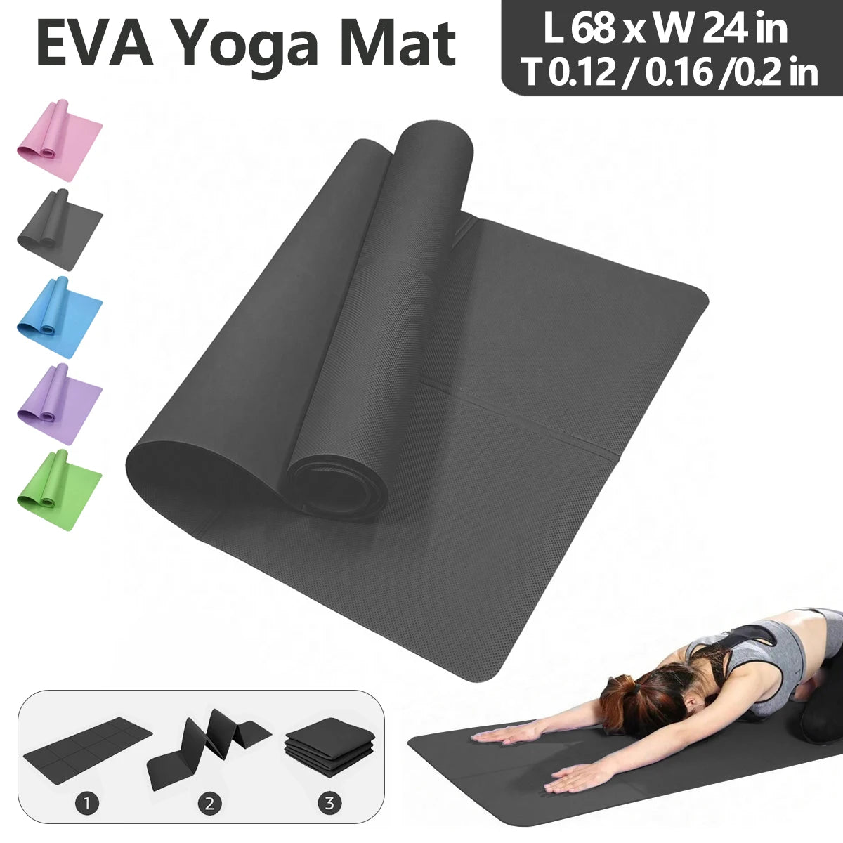 Eco Friendly Foldable Yoga Mat EVA Travel Exercise Mat