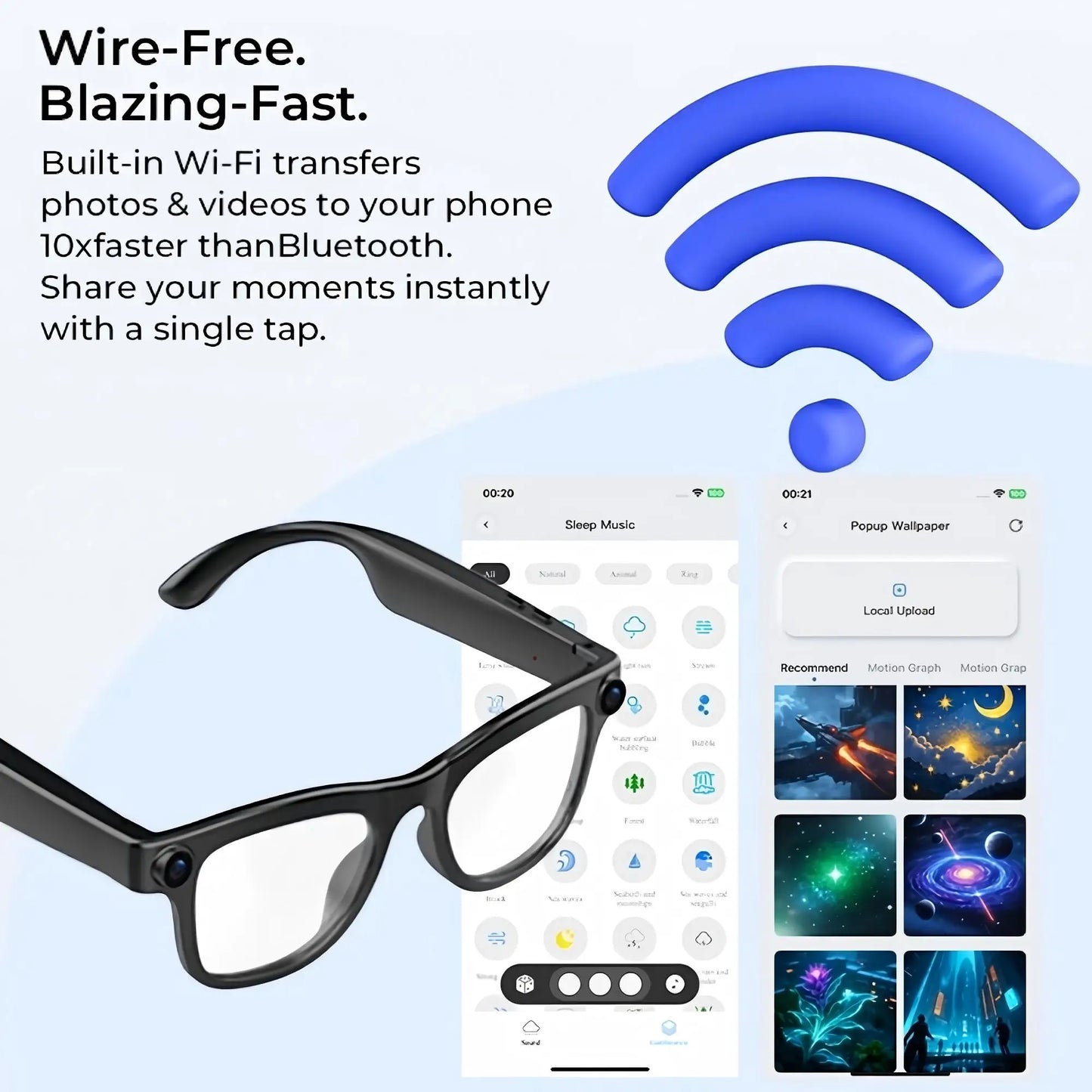 Giinova Smart Camera Glasses With Dual Microphones And AI Translator