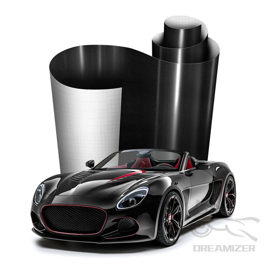 High Gloss Carbon Fiber Car Wrap Vinyl Decal Self Adhesive