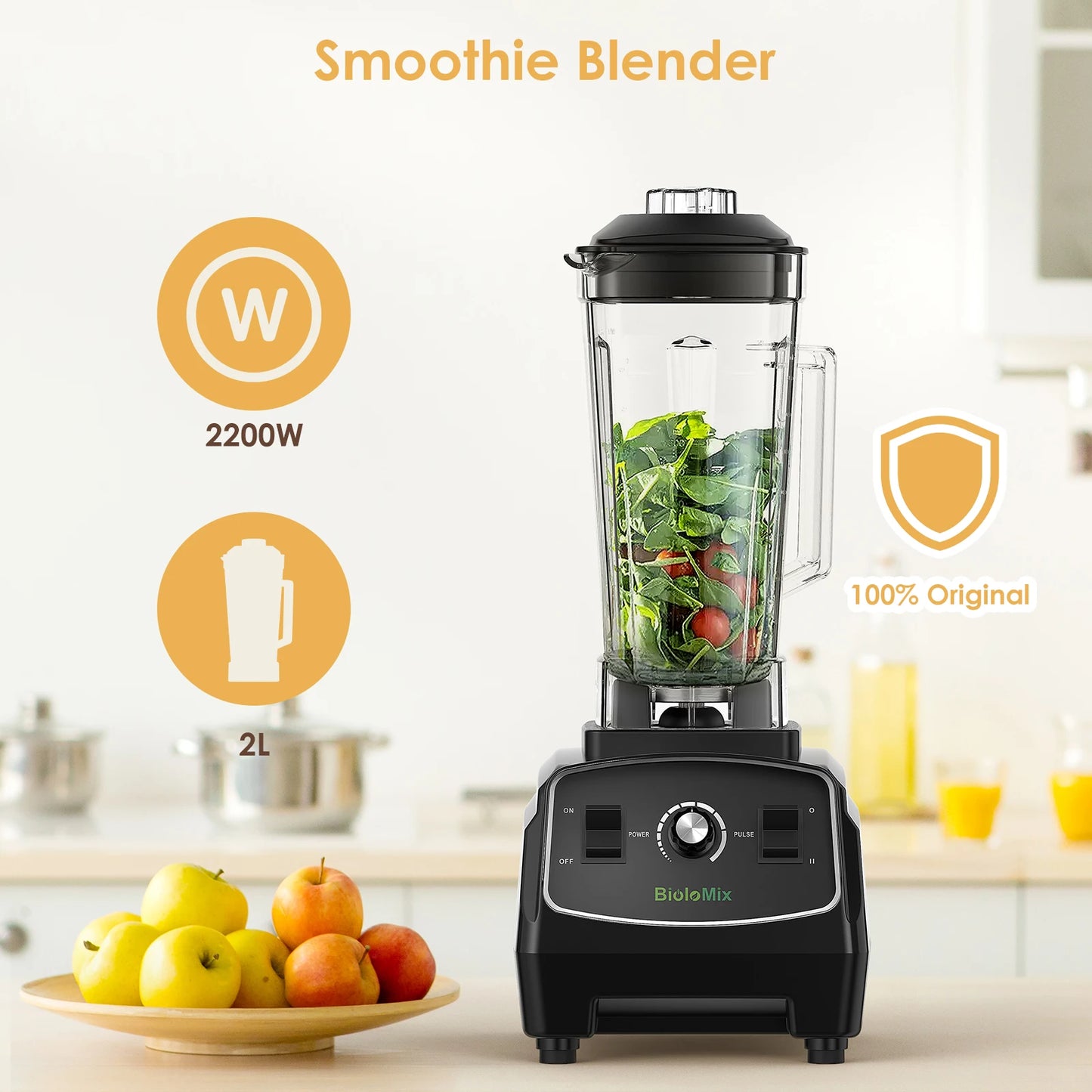Biolomix 3HP 2200W Commercial Blender Mixer Juicer Food Processor