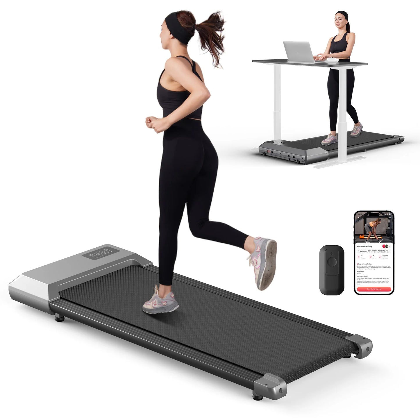 Superun 2.5HP Home Treadmill 2in1 Walking Fitness Machine LCD