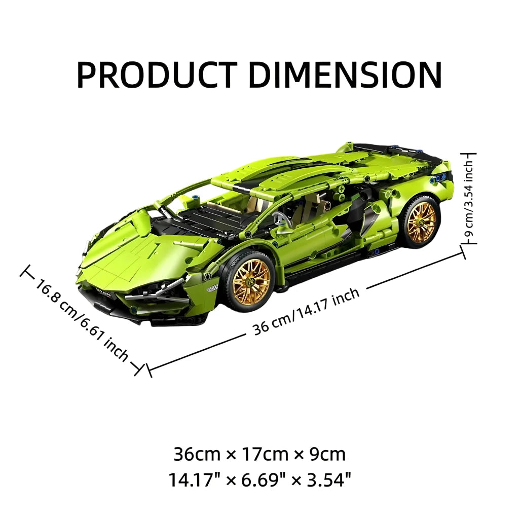 1:14 RC Technic MOC Sports Car Blocks With Built In Motor