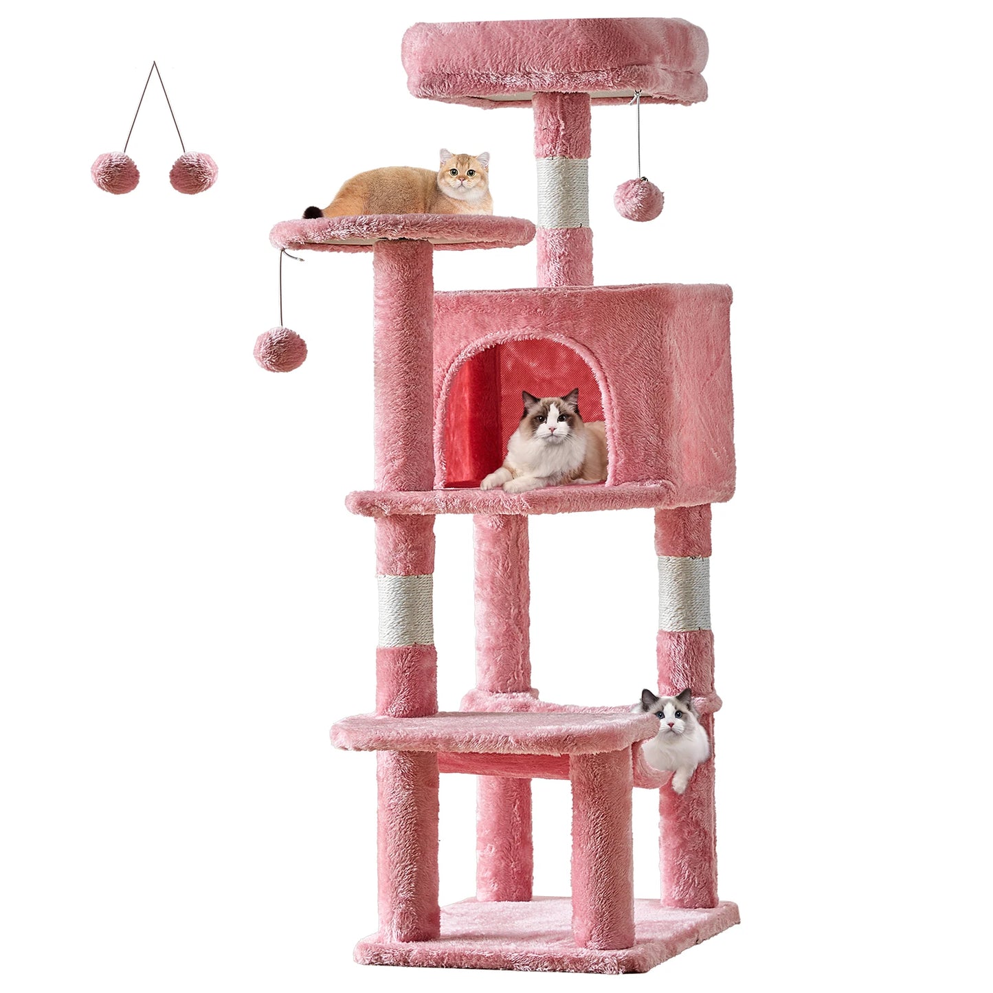 JHK Cat Tree Multi-Cat Climbing Tower Natural Sisal Posts