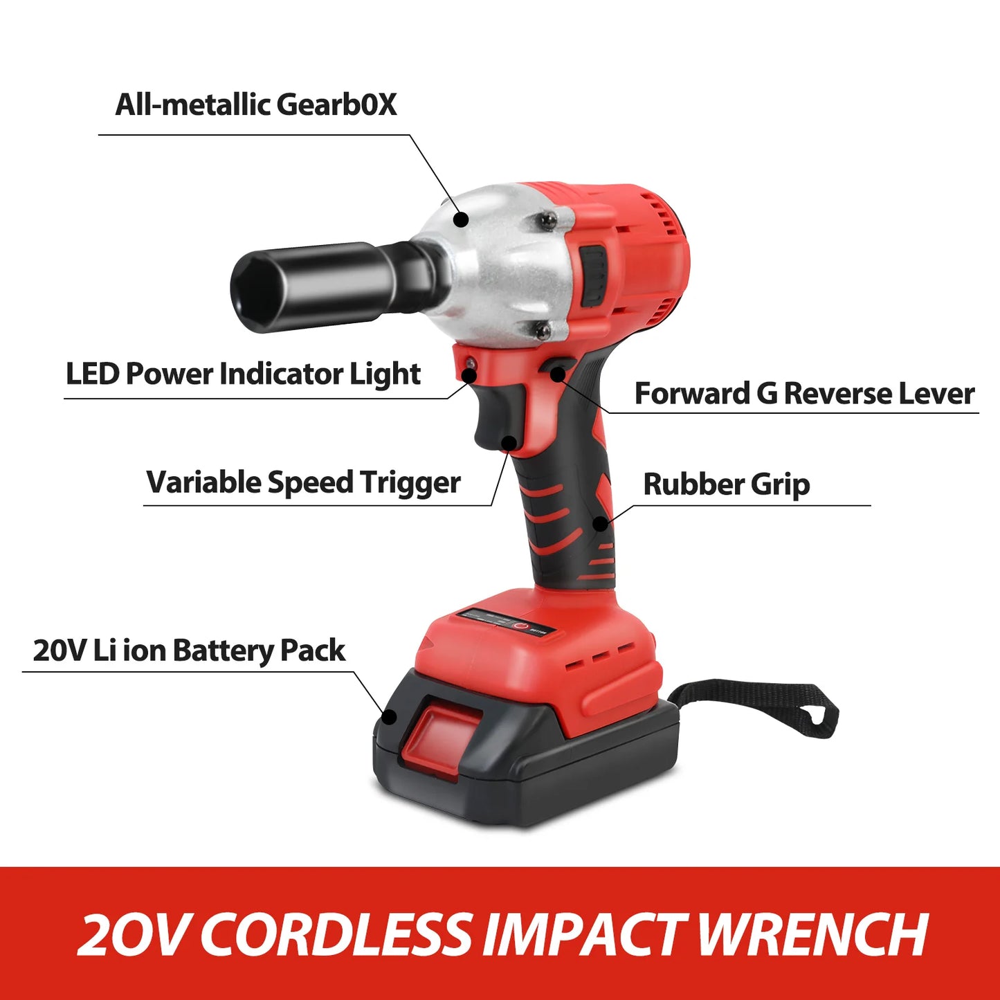20V Cordless Impact Wrench Set With Brushless Drill Driver