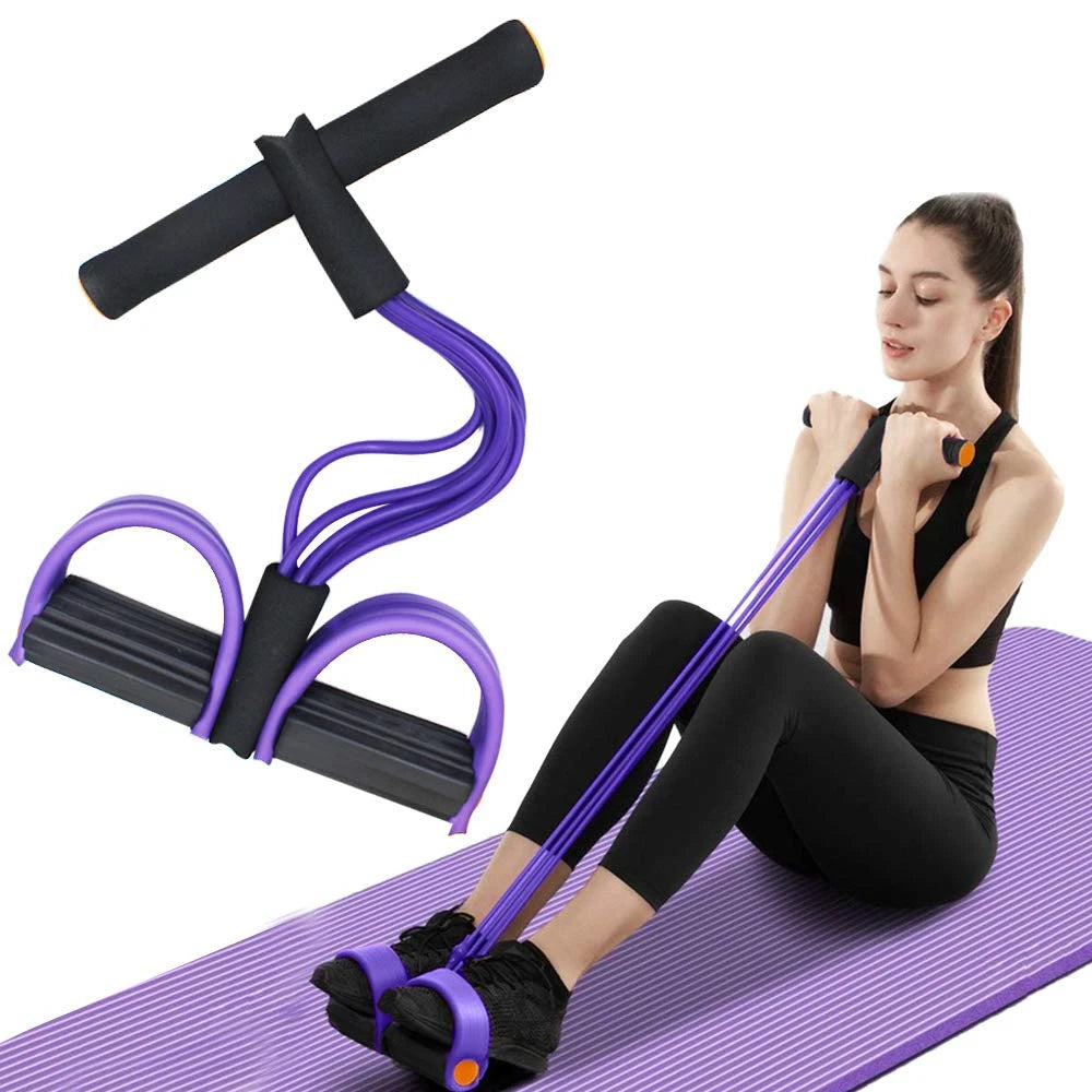 6-Tube Resistance Band Set Pedal Exerciser For Full Body Fitness
