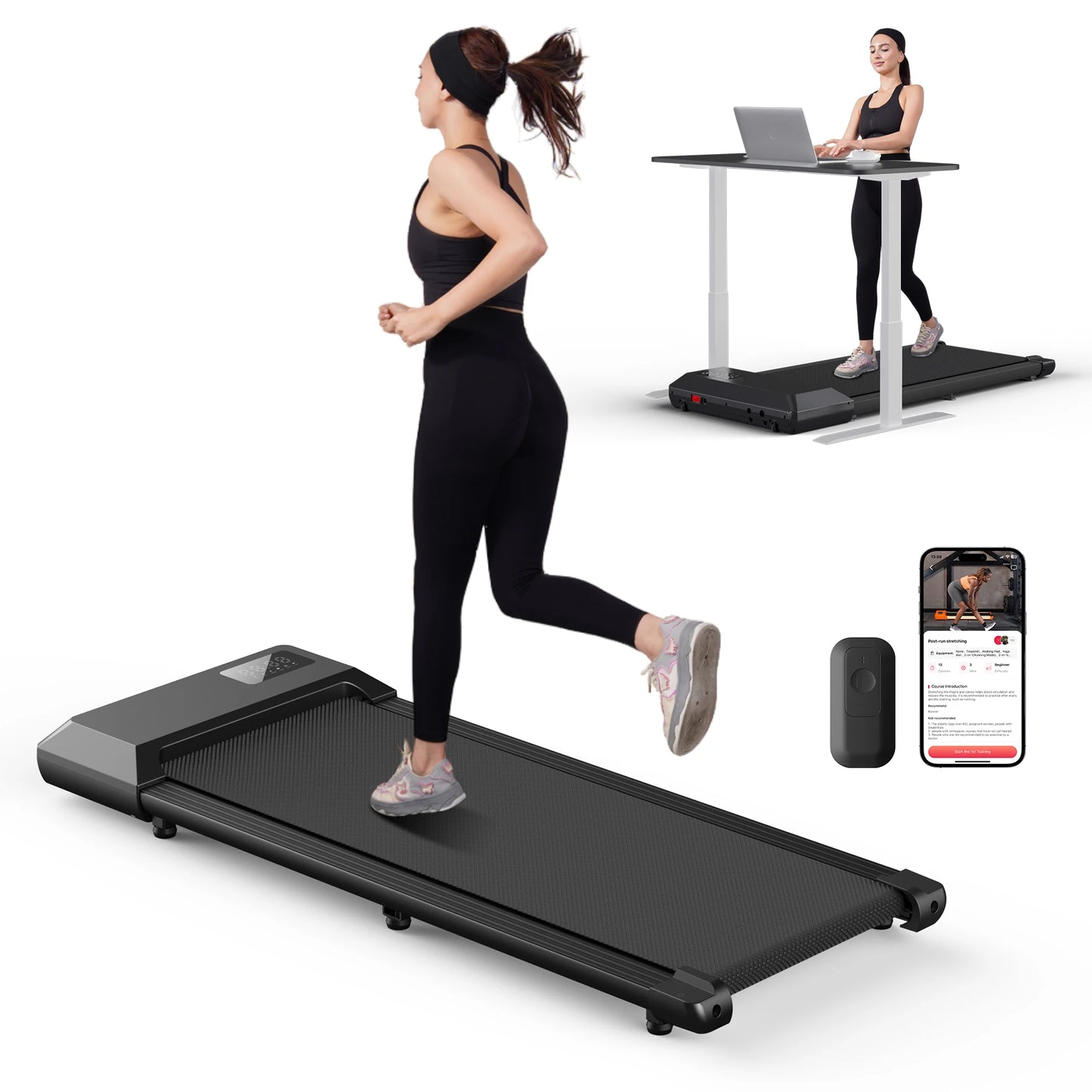 Superun 2.5HP Home Treadmill 2in1 Walking Fitness Machine LCD