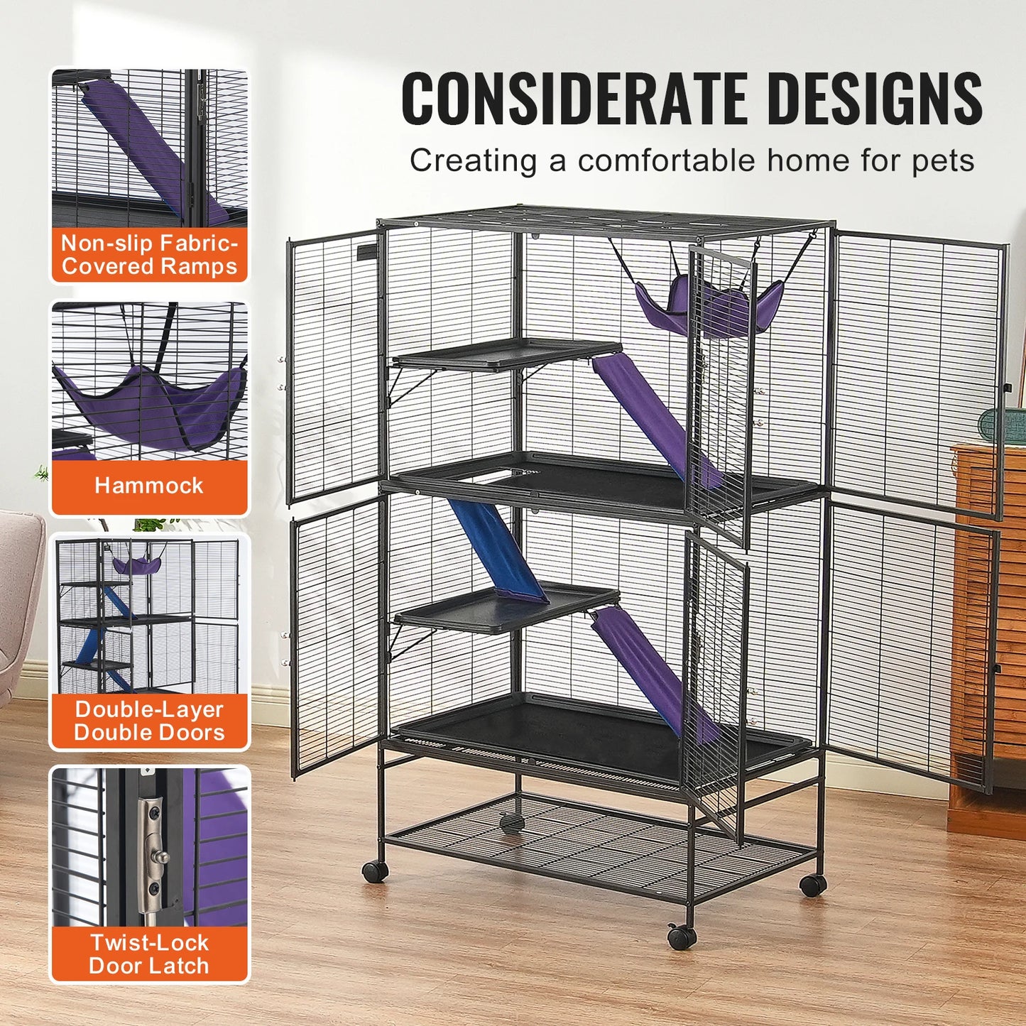 SucceBuy 4-Tier Critter Nation Cage For Small Animals