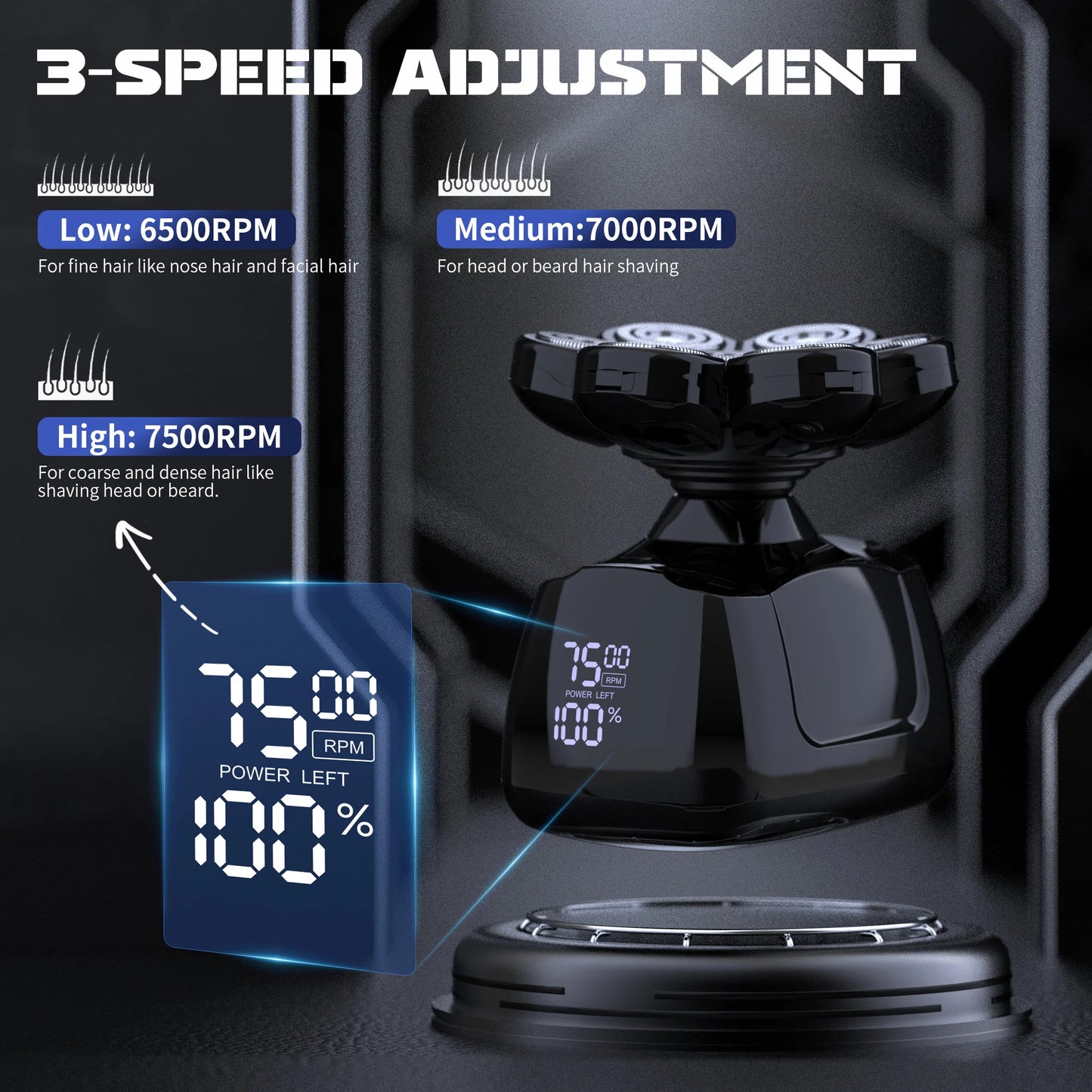 Sejoy 6in1 Head Shaver With Nose Hair Trimmer Grooming Kit