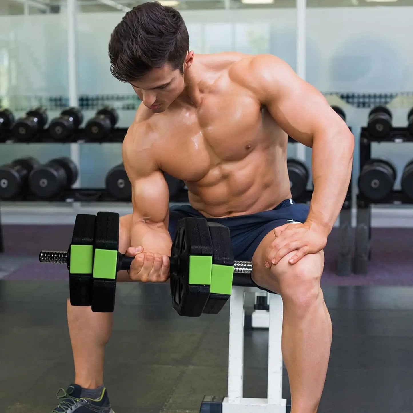 HiMISS Adjustable Dumbbell Set 2 In 1 With Iron Handle