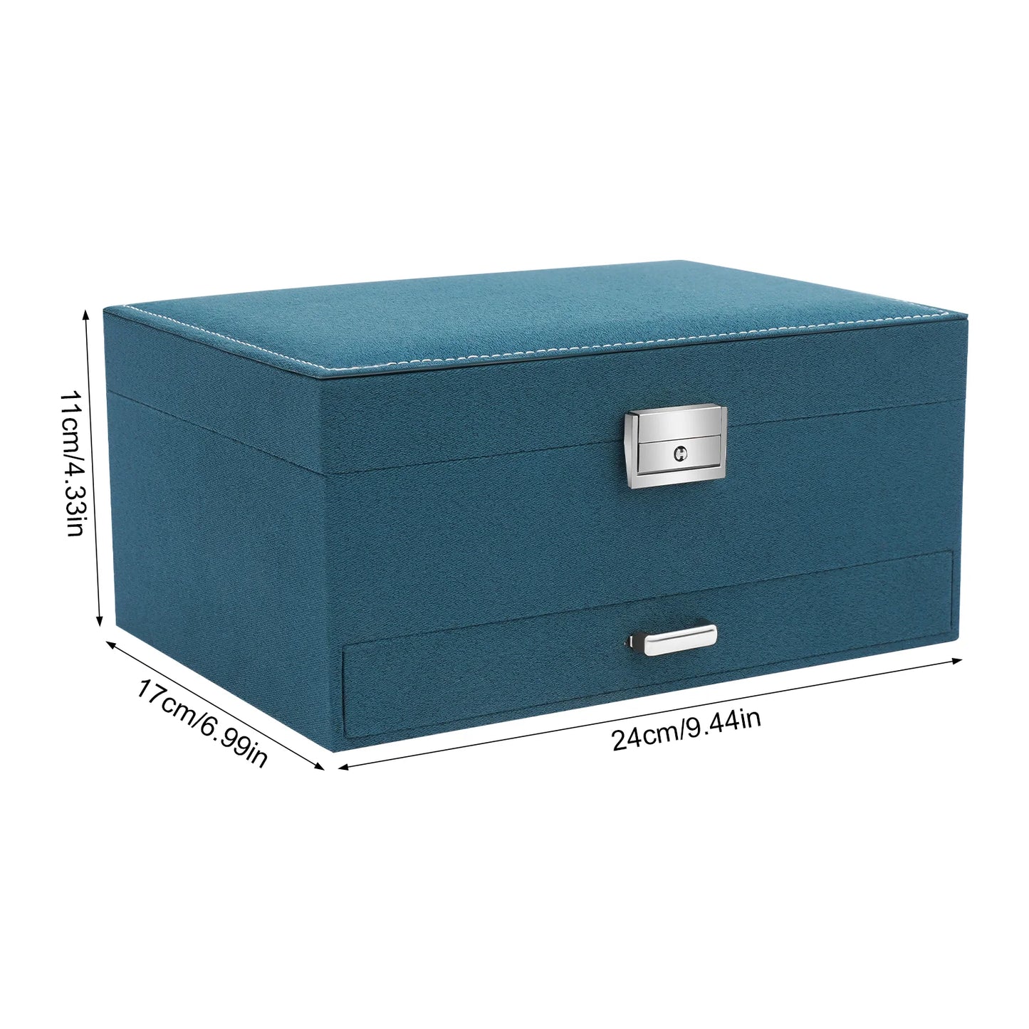 Three Tier Jewelry Box Organizer With Compartments For Necklaces