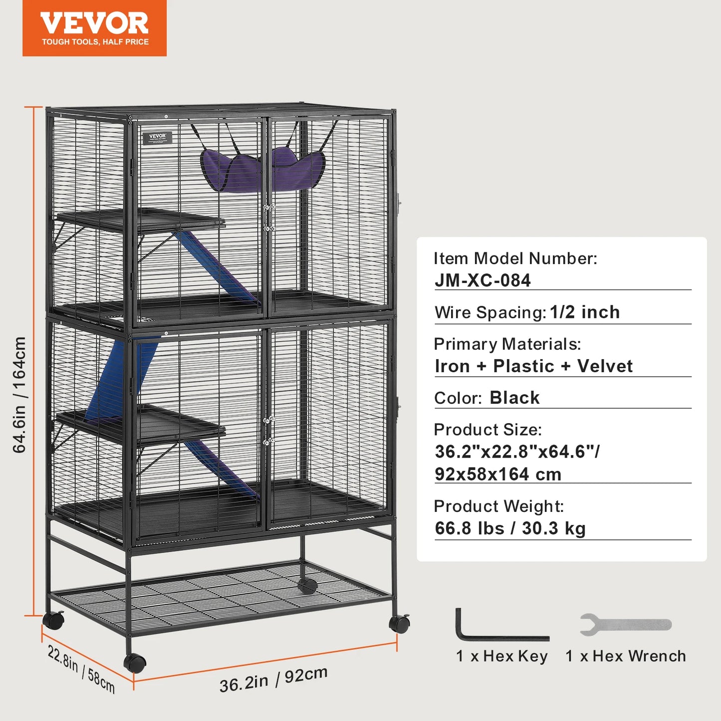 SucceBuy Metal Ferret Cage 4-Tier Critter Nation