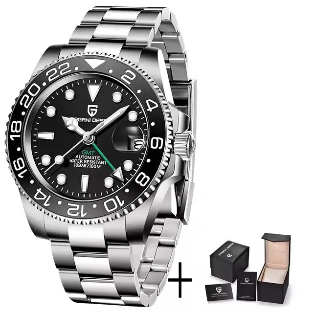 PAGANI DESIGN GMT Stainless Steel Automatic Wristwatch Sapphire Glass
