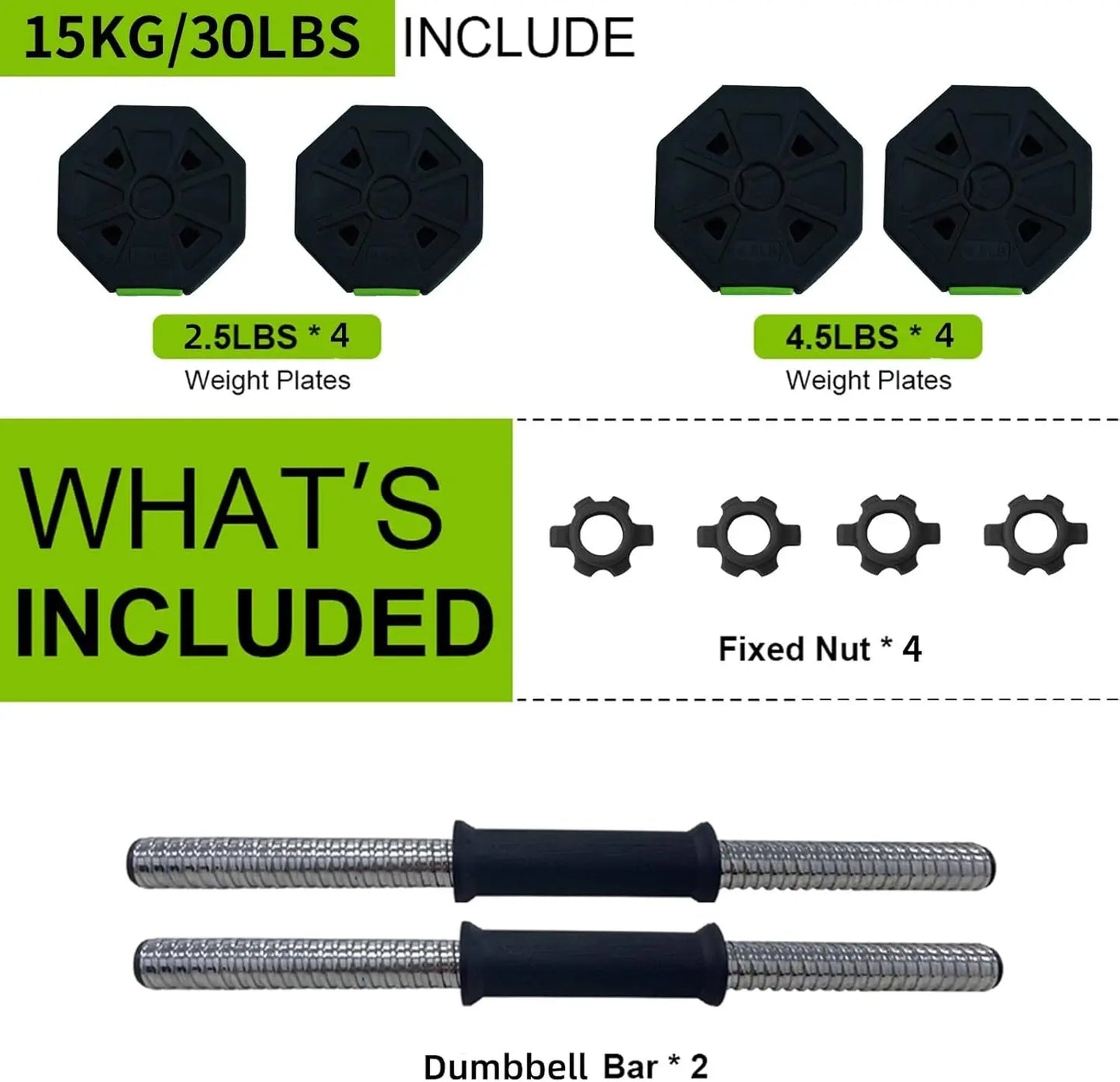 HiMISS Adjustable Dumbbell Set 2 In 1 With Iron Handle