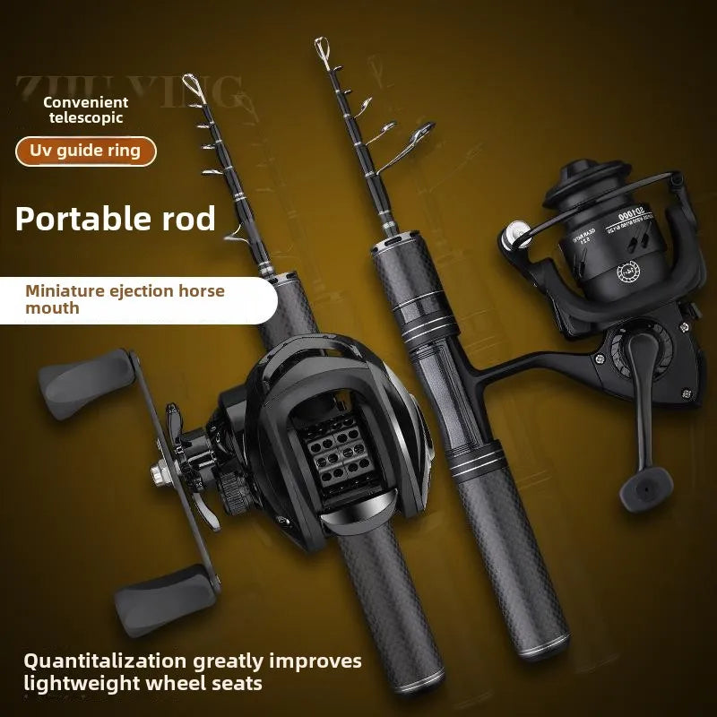 Mini Telescopic Fishing Rod Portable Micro Rod Accessory Kit