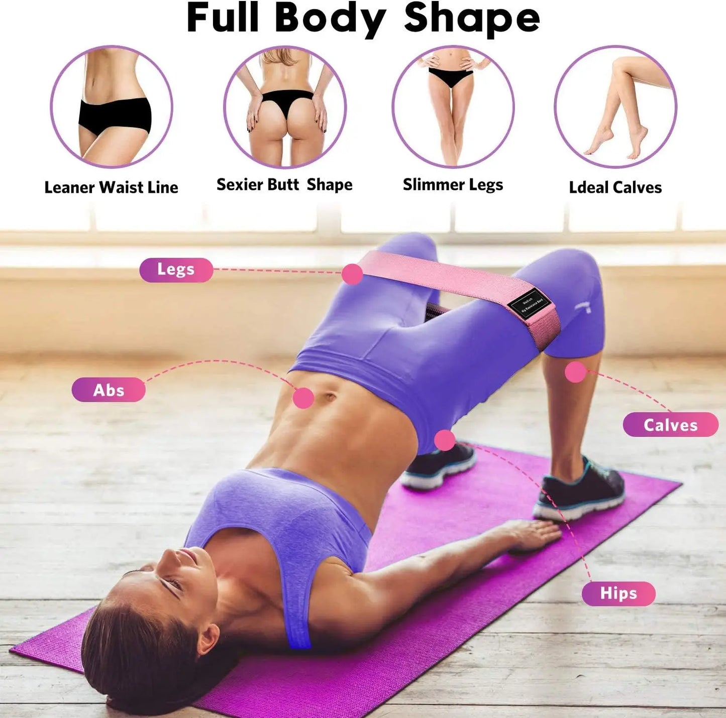 Resistance Bands Exercise Set For Pilates And Home Gym