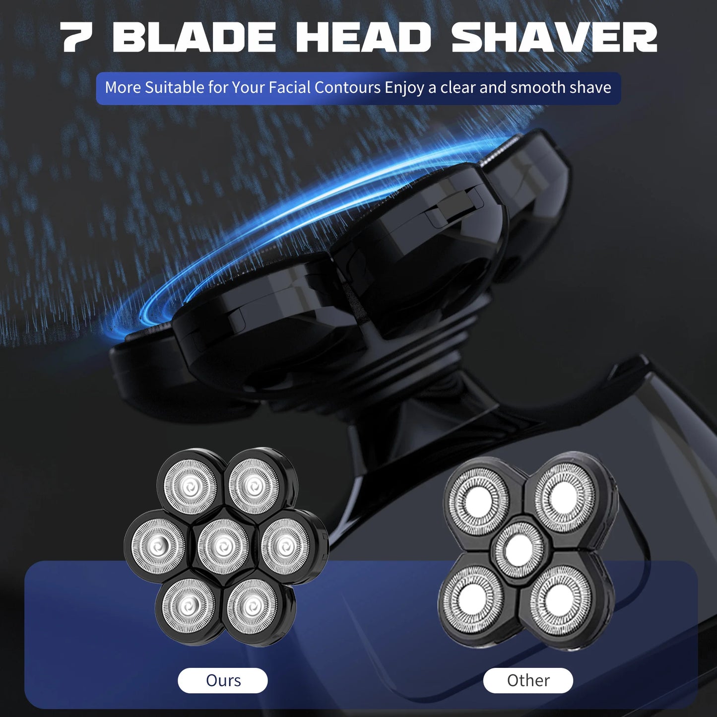 Sejoy 6in1 Head Shaver With Nose Hair Trimmer Grooming Kit