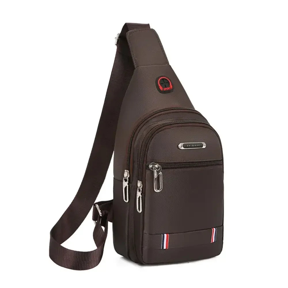 Men Messenger Crossbody Bag Oxford Cloth With USB Charge