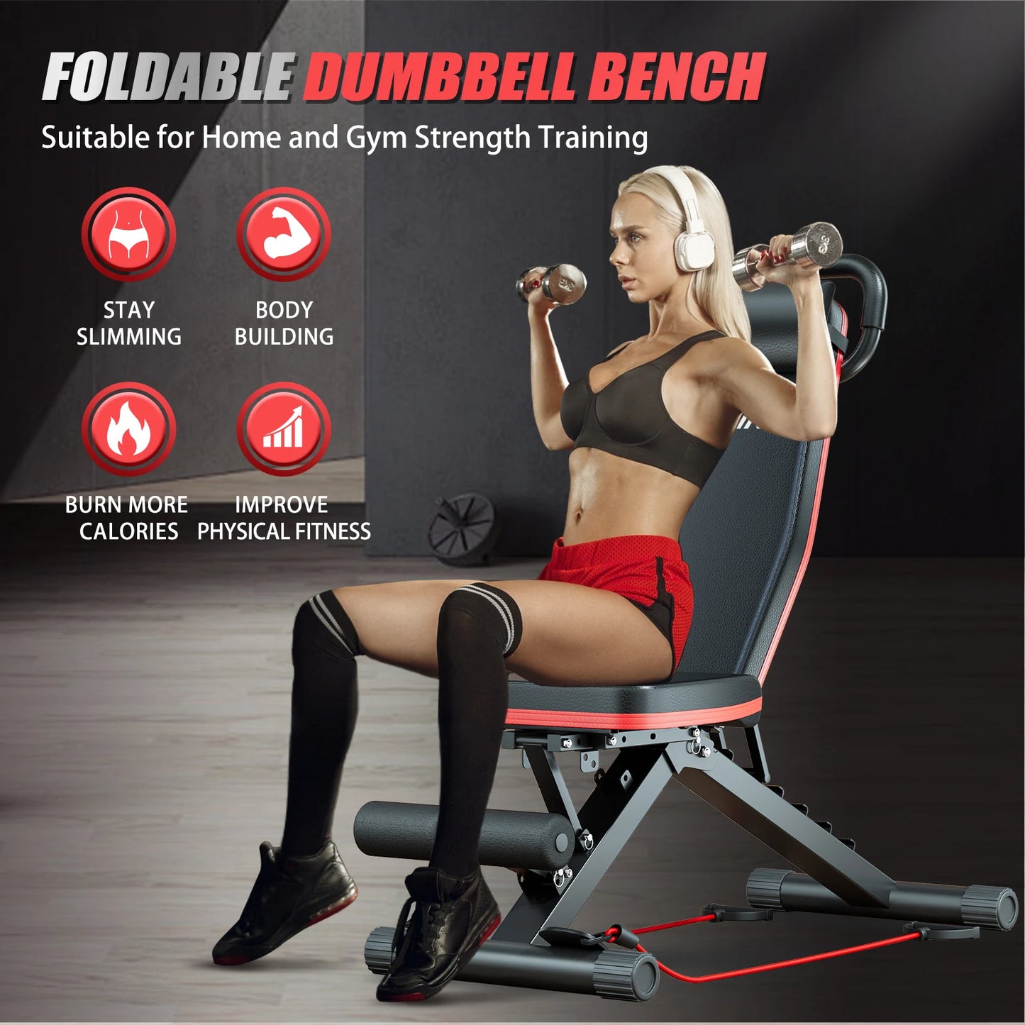 Foldable 14-In-1 Dumbbell Bench For Full-Body Workouts