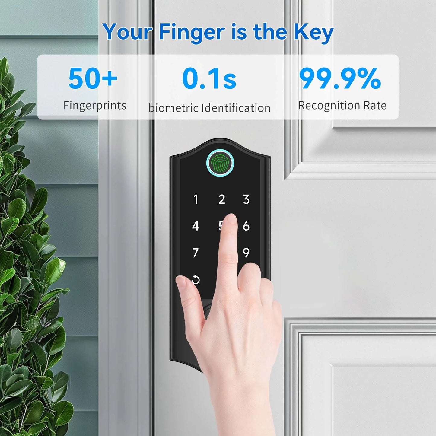 Eyless Entry Door Lock With Knobs, Fingerprint Deadbolt