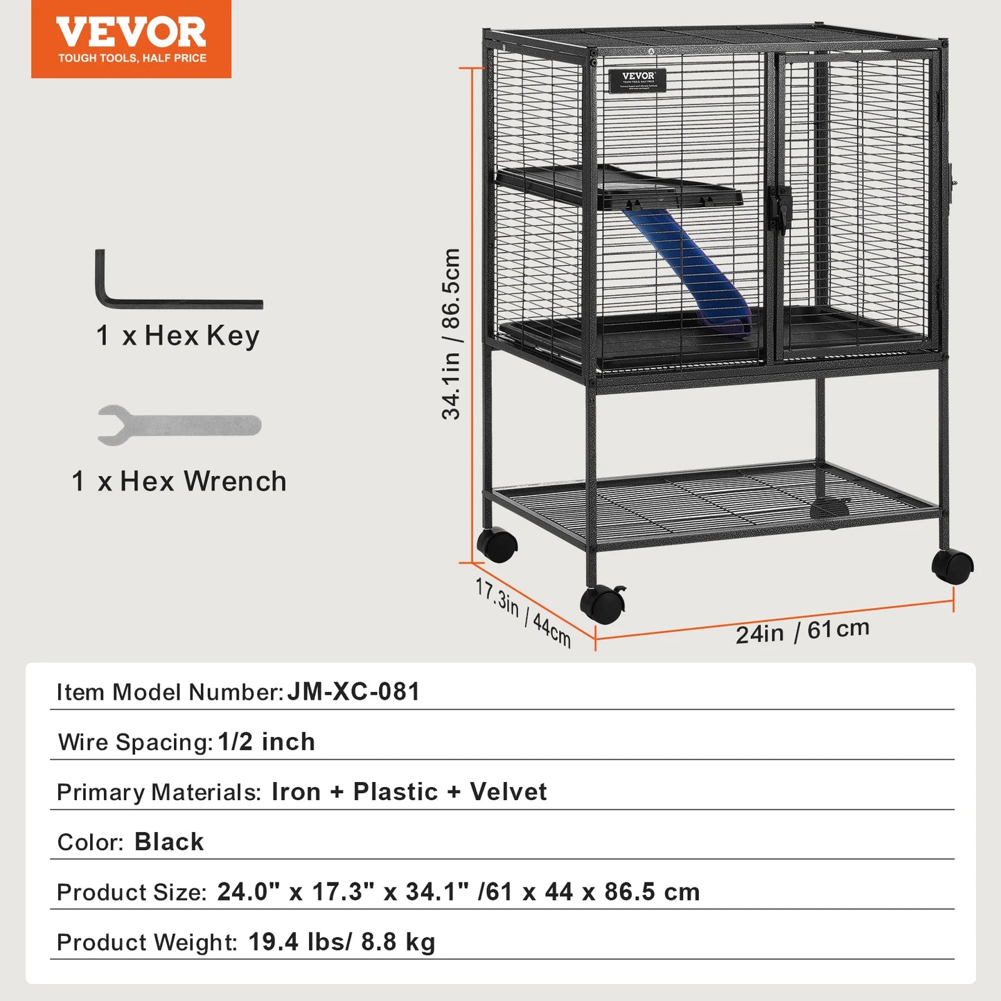SucceBuy Metal Ferret Cage 4-Tier Critter Nation
