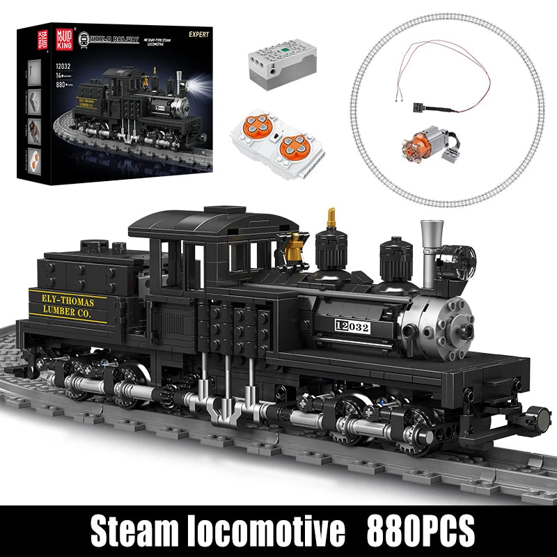 Mould King 12032 RC Shay Type Steam Locomotive Building Block Gift