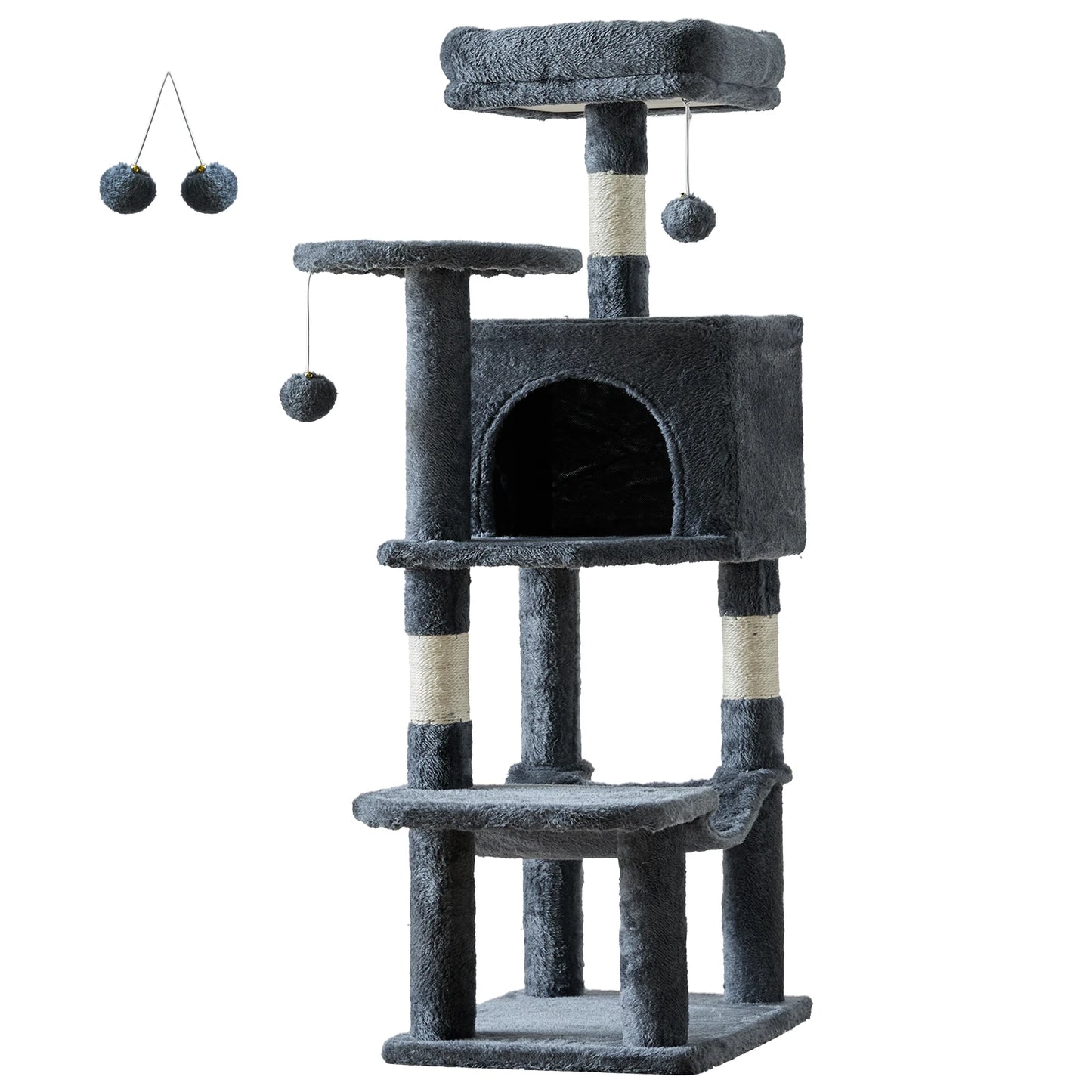 JHK Cat Tree Multi-Cat Climbing Tower Natural Sisal Posts