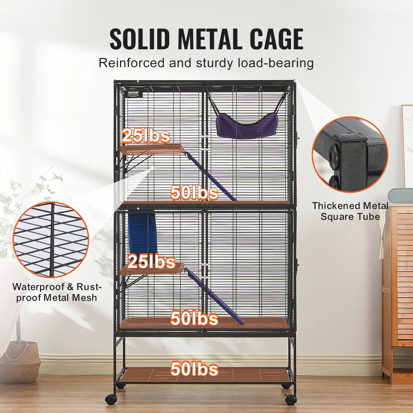 SucceBuy Metal Ferret Cage 4-Tier Critter Nation