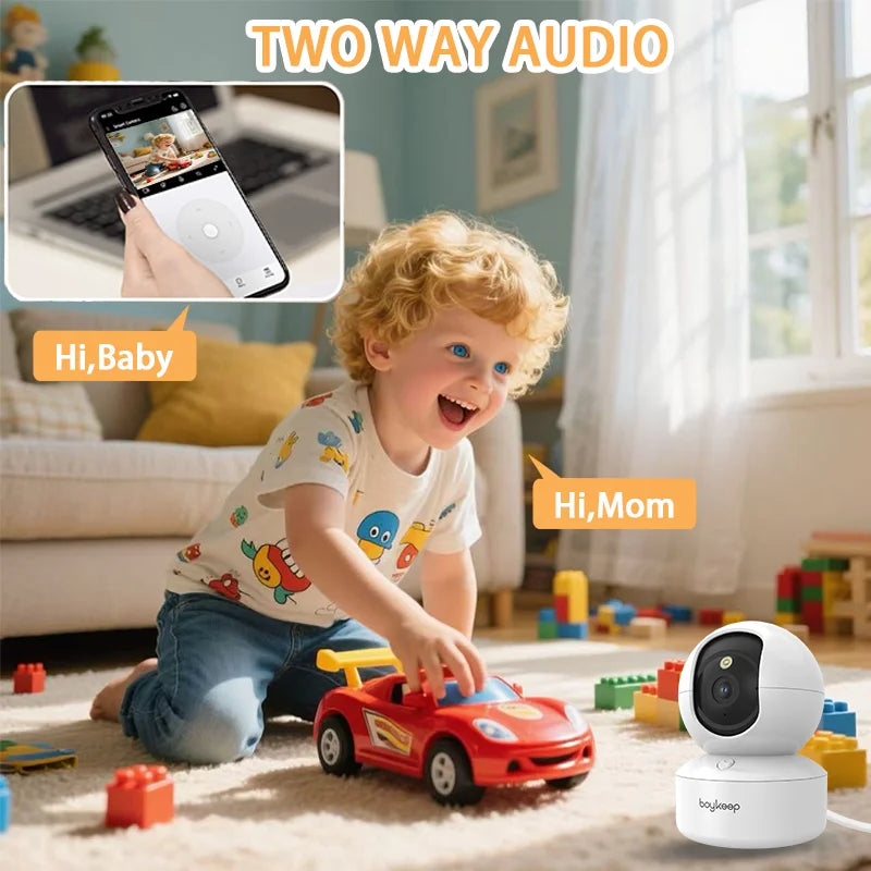 BoyKeep 2K Smart WiFi Security Camera with 360 Degree PTZ