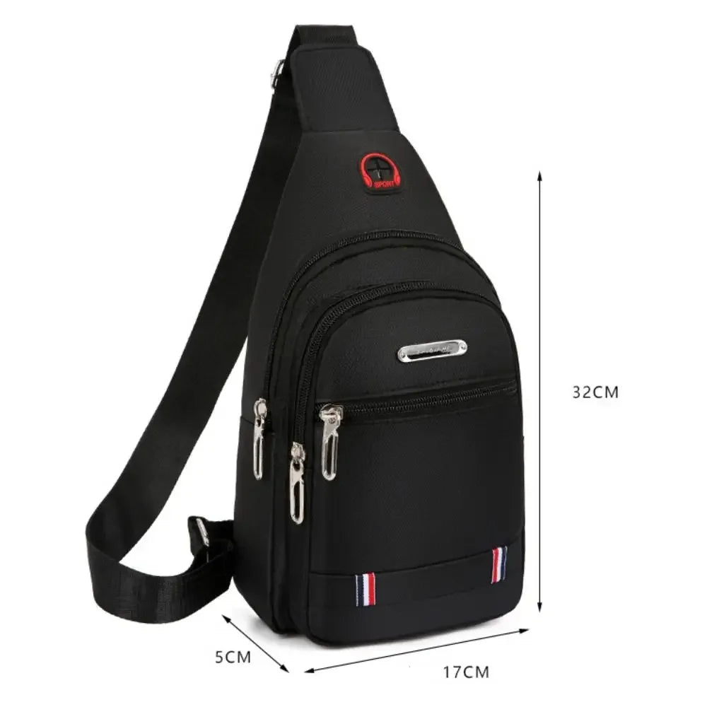 Men Messenger Crossbody Bag Oxford Cloth With USB Charge