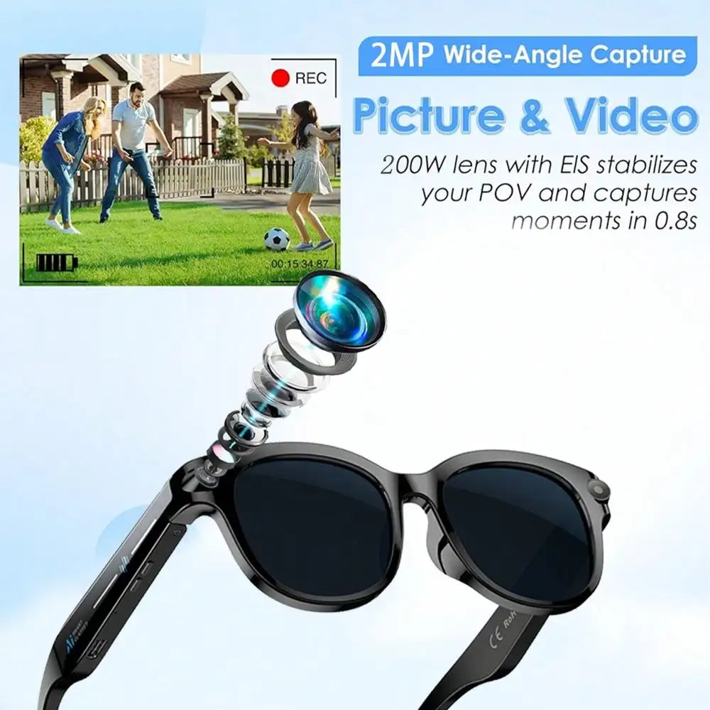 SENBONO AI Smart Glasses With 4K Video Camera And AI Translator
