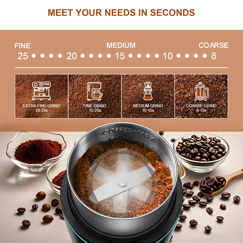 KIRAINAFLY 300W Coffee Grinder For Spices Herbs Grains