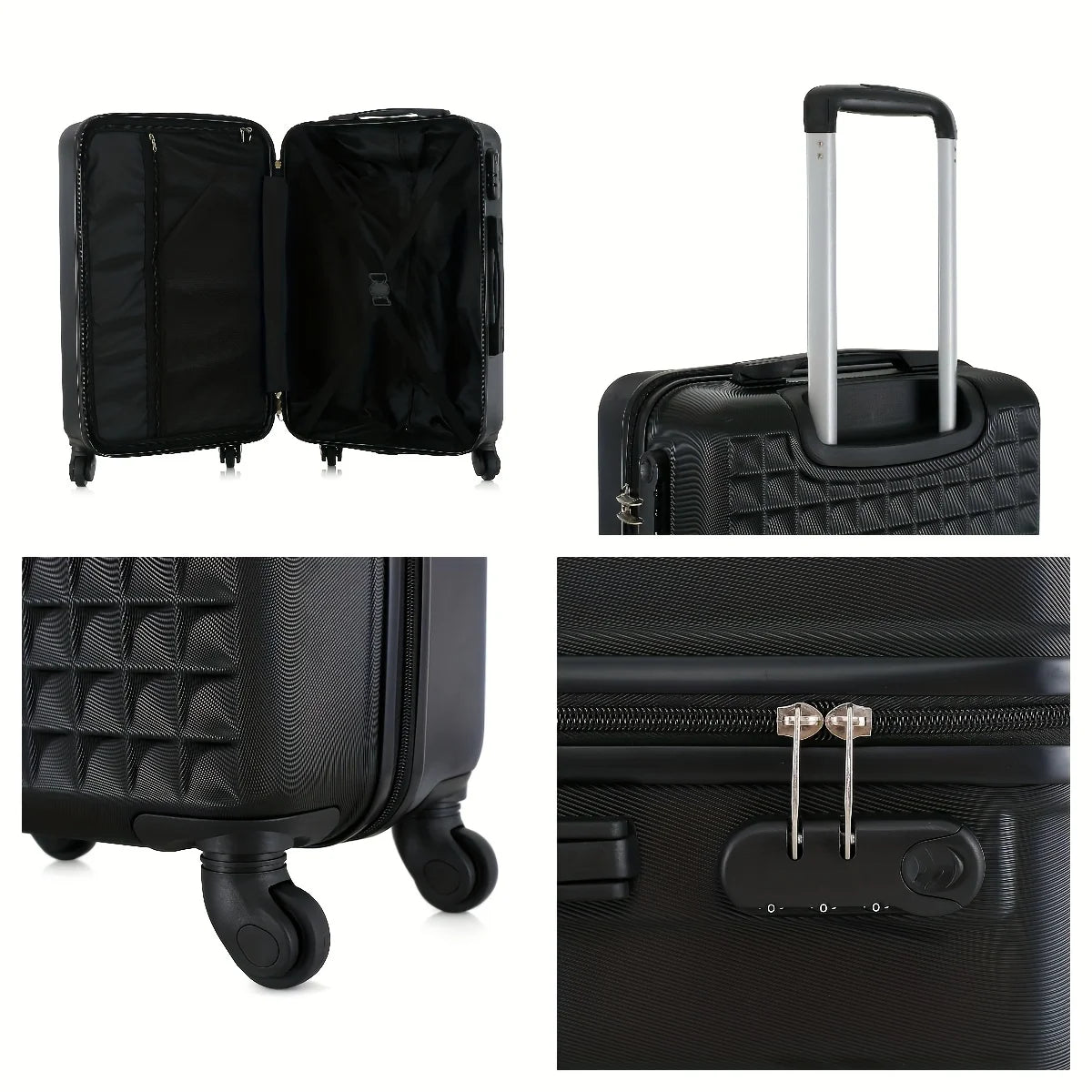 ABS Hardside Spinner Luggage Set With Cosmetic Case