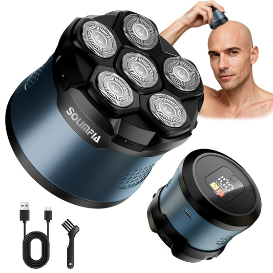 Solimpia 6D Magnetic Electric Razor For Bald Men Wet Dry Shaver Hypoallergenic
