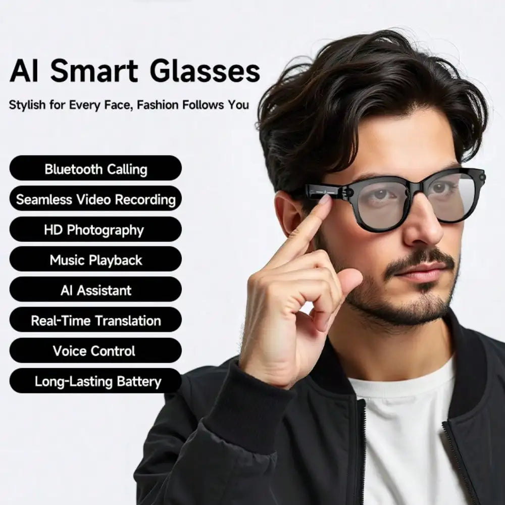 SENBONO AI Smart Glasses With 4K Video Camera And AI Translator