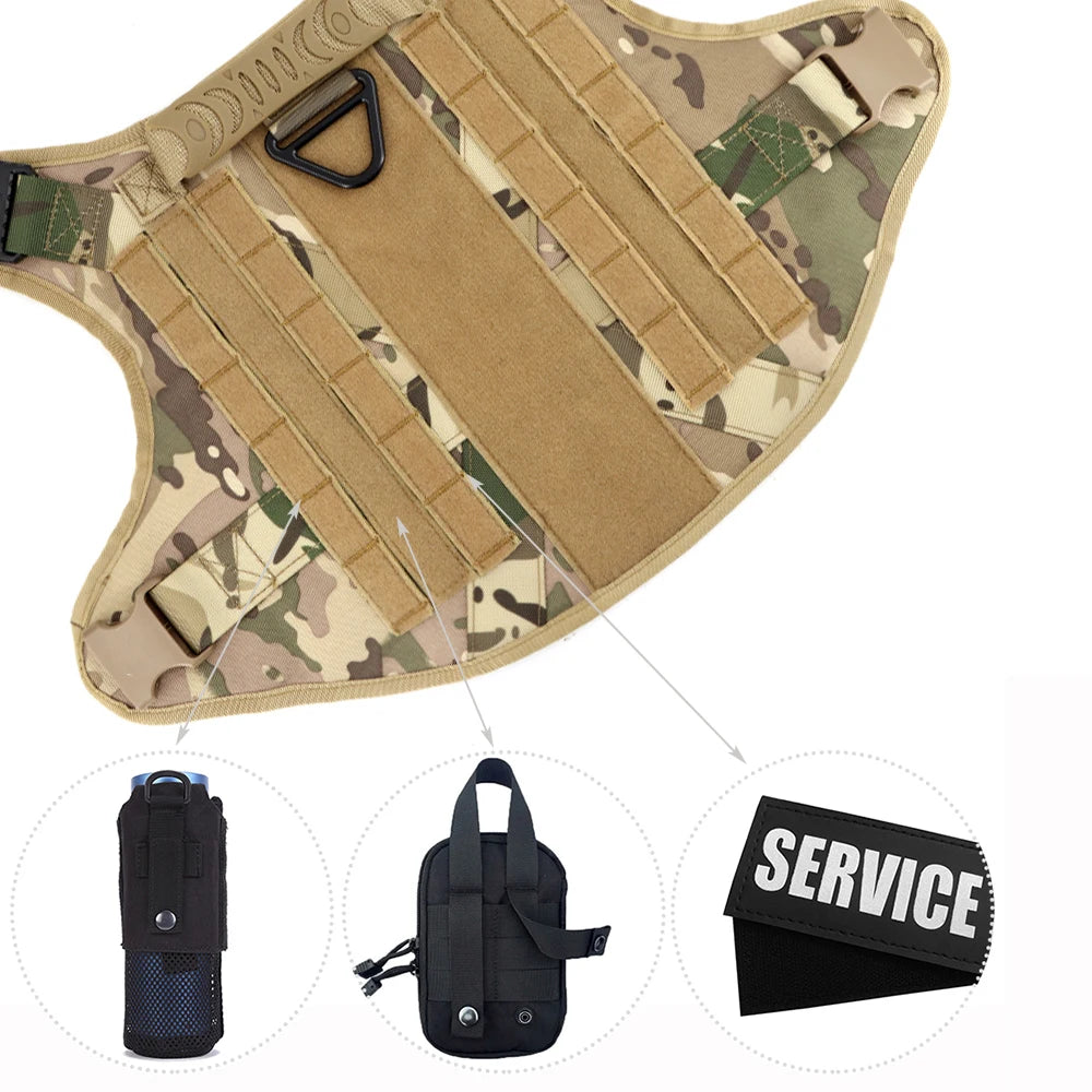 Petravel Military Large Dog Harness Vest Set With Patches